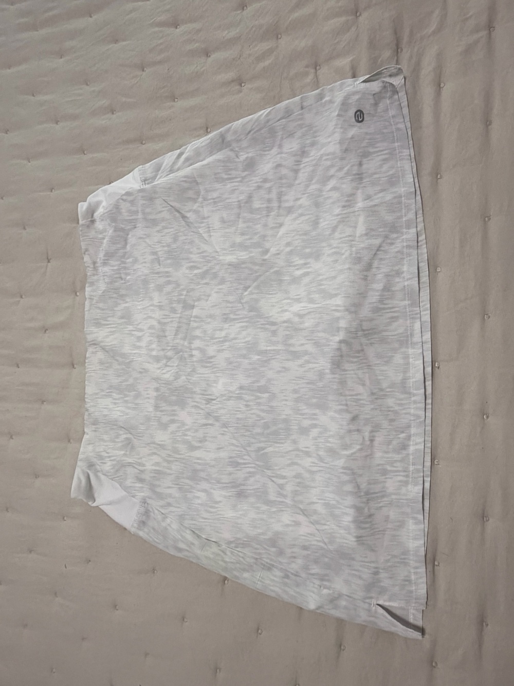 Eton White Mini Skirt with Subtle Heather Texture
